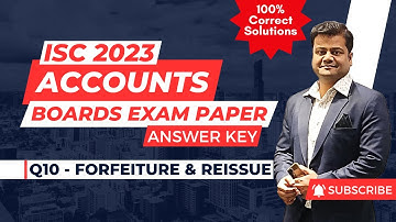 Q10 - Issue of Shares, Share Forfeiture & Re-issue of Shares, ISC 2023 Accounts Question Paper, Sol.
