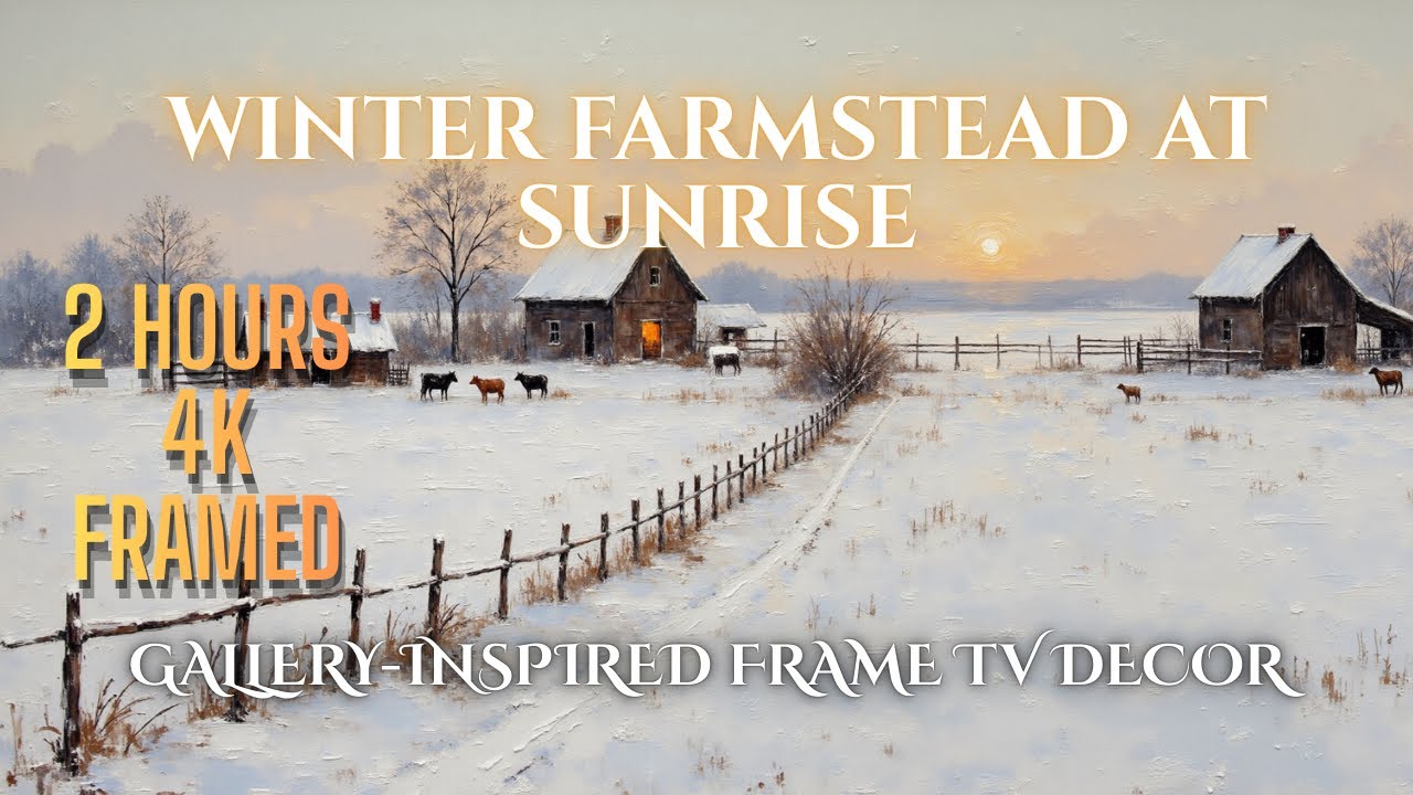 Winter Farmstead at Sunrise 4K | Cinematic Rustic Countryside for Frame TV | TolgArt Studio
