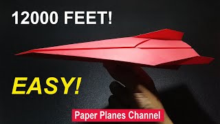 How to make a Paper Airplane 12000 FEET || Easy paper plane #paperplaneschannel