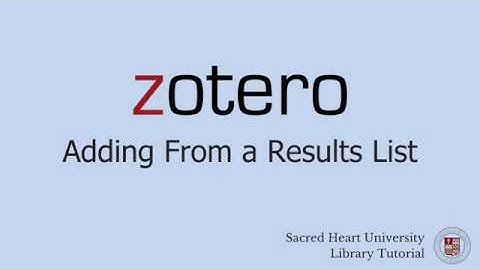 Zotero: Adding from a Results List