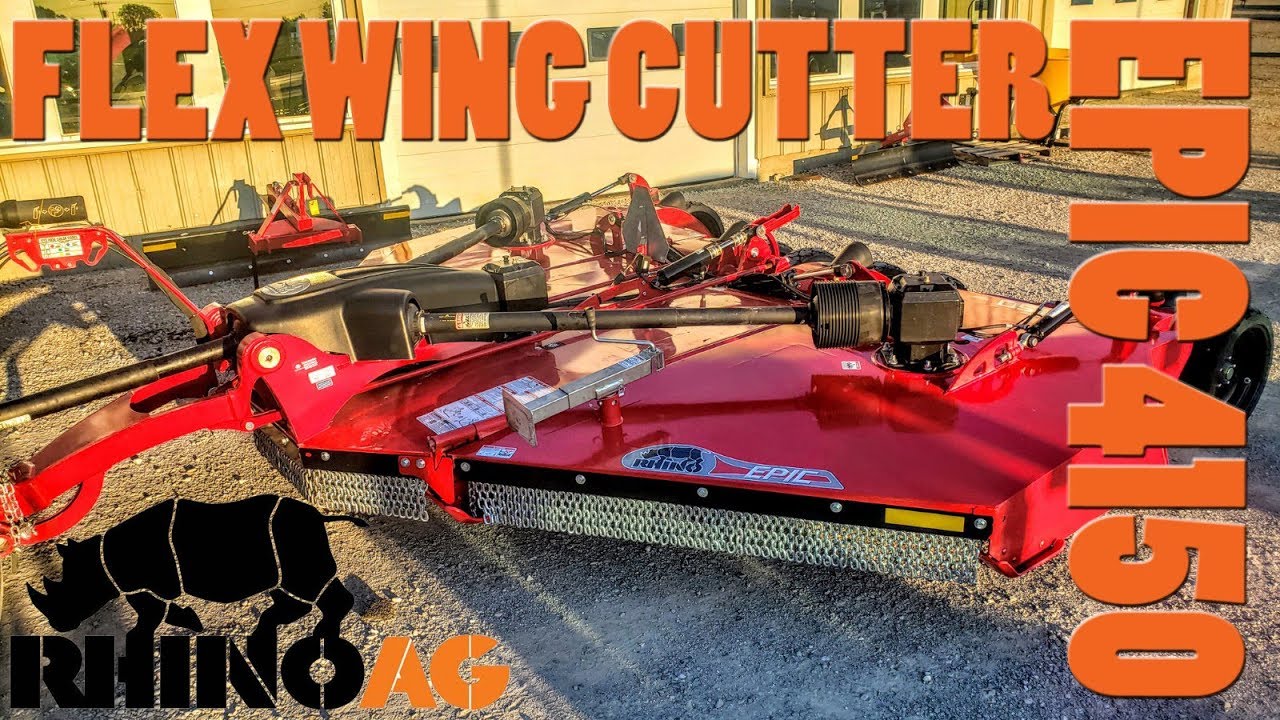 RhinoAG EPIC 4150 Heavy Duty FlexWing Rotary Cutter YouTube