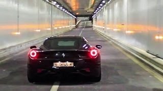 This ferrari 458 italia is fitted with novitec rosso exhausts and
apparently wheels too. , the sound now quite simply deafening ! it
sounds just like a formula 1 !, when driver reved ...