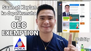 SAAN AT KAYLAN KA DAPAT KUMUHA NG OEC EXEMPTION | OEC EXEMPTION VALIDITY.