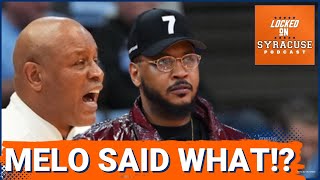 Carmelo Anthony CALLS OUT Syracuse Basketball in Loss to North Carolina