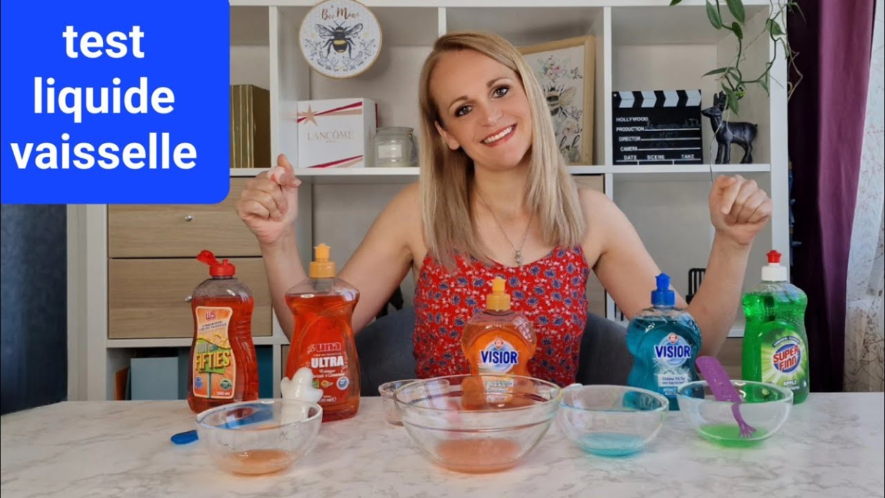 test de marques de liquide vaisselle pour faire du slime sans colle et