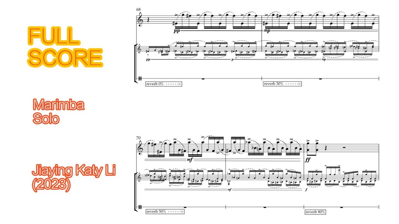 Jiaying Katy Li — Pixel Wheels — Marimba solo and tape [w/ score] Contemporary, electronic music