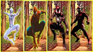 Spider-Man Jungle Suits vs White vs Classic vs Symbiote || Tiles Hop Coffin Dance 🔥