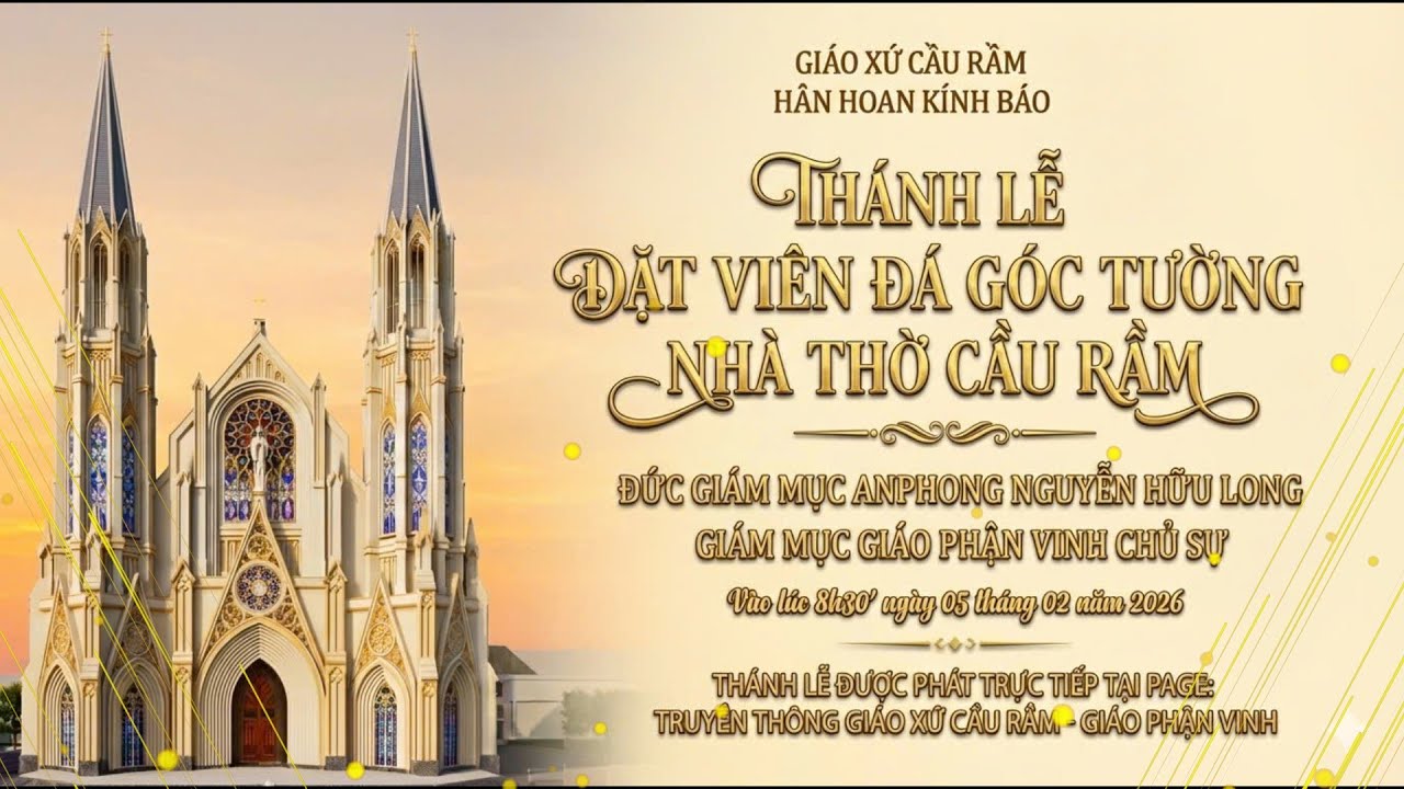 🛑 TRỰC TIẾP THÁNH LỄ ĐẶT VIÊN ĐÁ GÓC TƯỜNG XÂY DỰNG NHÀ THỜ GIÁO XỨ CẦU RẦM