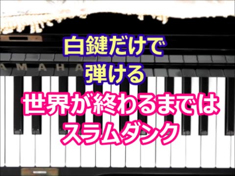 ピアノで奏でるサビ 世界が終わるまでは スラムダンク 白鍵だけで弾ける 初心者ok Youtube