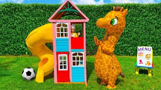 Chris brinca no café infantil e alimenta os animais