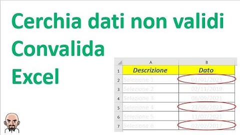 Cerchia dati non validi Convalida Excel