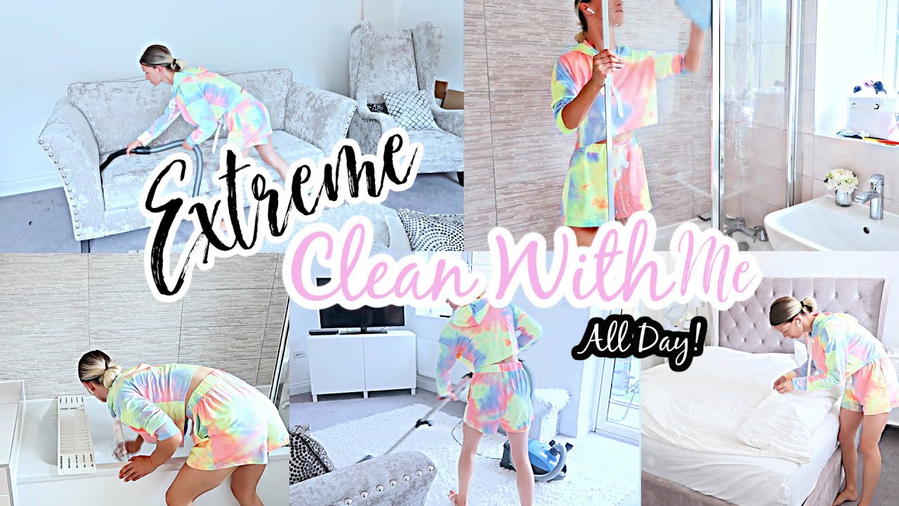 *NEW* ALL DAY CLEAN WITH ME 2020 // EXTREME CLEANING MOTIVATION (messy ...