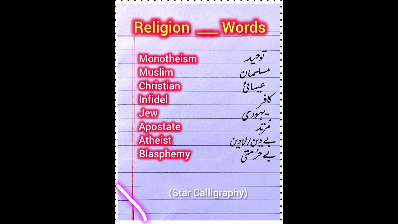 Top Religion Words in English Urdu | Religion Vocabulary| Viral Shorts | Trending video| Shorts