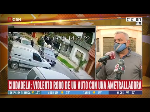 Ciudadela: Violento robo de un auto con una ametralladora