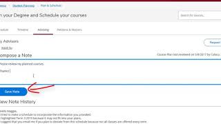 Advising Tab - Contact advisor or Request a Review
