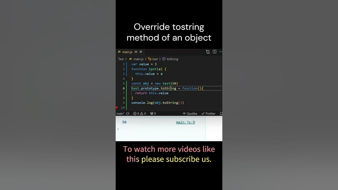 Interview Challenge # 140 || How to override tostring method of an ...