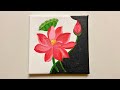  paint with me  painting pink lotus flower on canvas  acrylic painting  easy