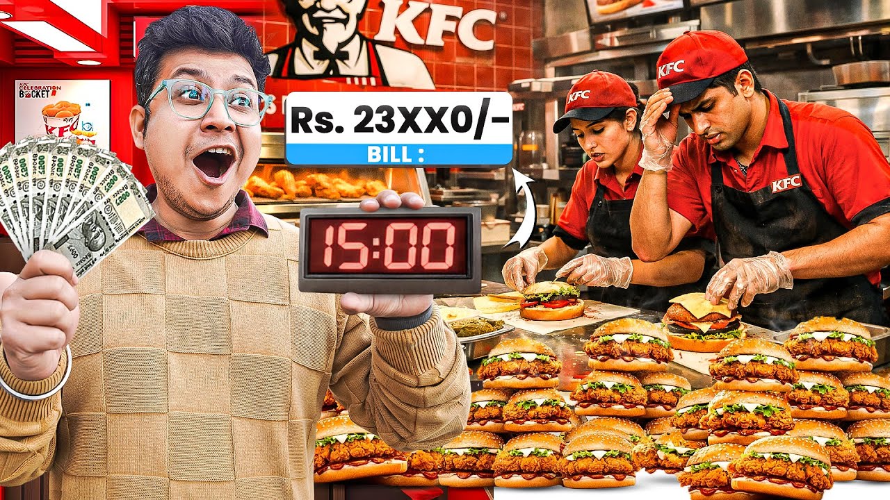 Giving 15 minutes to KFC to see how much bill they can make??
