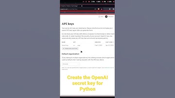Create OpenAI ChatGPT secret key for Python