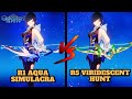 Yelan r1 aqua simulacra vs r5 the viridescent hunt comparison  genshin impact