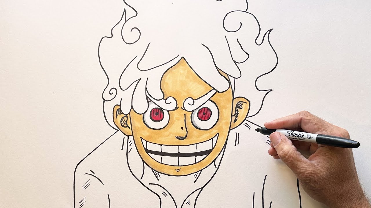 How to draw Luffy from One Piece GEAR 5 #1 