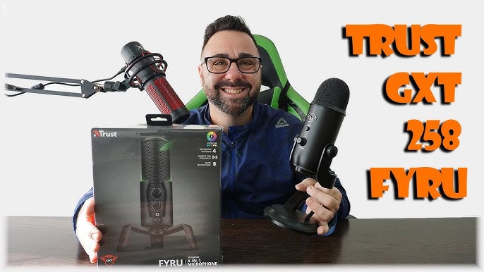 Trust Gaming GXT 258W Fyru Microphone USB Professionnel 4-en-1, Gamer Micro  PC LED, 4 Directivités, Micro pour PC, Ordinateur, Podcasts, Vlogs