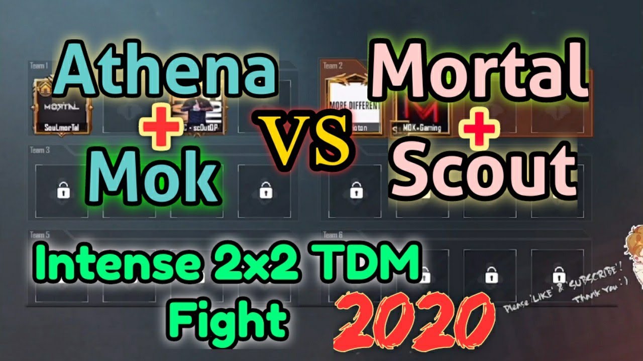 Athena and Mok vs Mortal and Scout TDM | 2x2 Custom Room Intense Fight ...