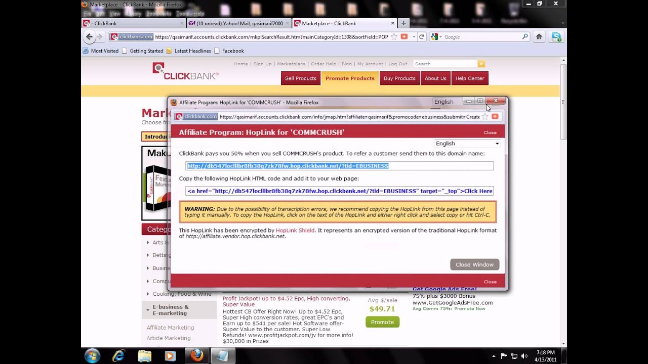 Affiliate programe of amazon & click bankPart4.avi YouTube