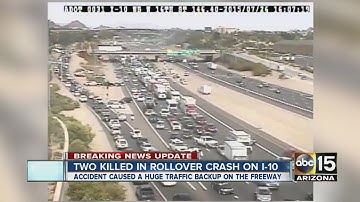 Two killed in a single vehicle rollover crash on I-10