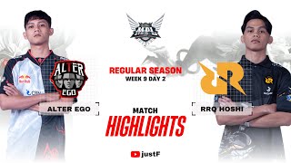 ALTER EGO vs RRQ HOSHI TEAM FIGHTS | MPL ID S13 WEEK 9 AE vs RRQ
