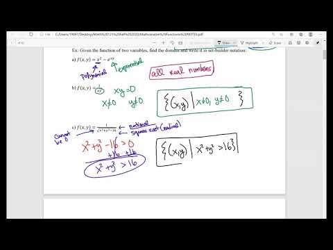 Math 121: Domain