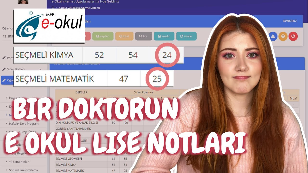BİR DOKTORUN LİSE NOTLARI / Lise Notlarıma Bakıyorum / Tıp öğrencisi Lise Notları / E-okul