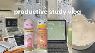 72hour study vlogstudying for tests, realistic days, cute drinks, pottery class, solar eclipse☾