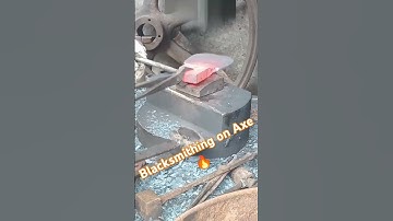 Blacksmithing on Axe 🔥 #forging #axeforge #powerhammer #handmade #blacksmith #customaxe #fire