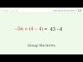 Linear Equation With One Unknown Solve 4 3n 43 Step By Step Solution