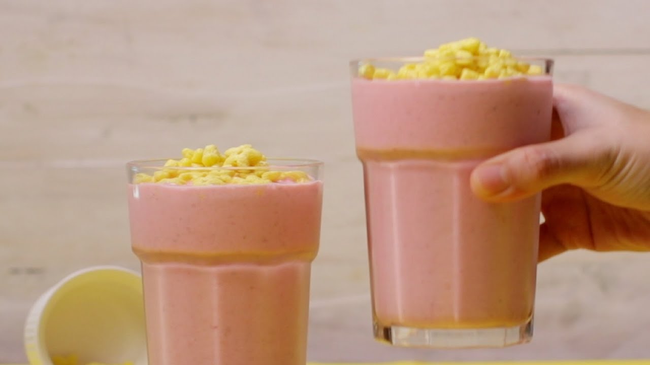 Cara Membuat Milkshake Strawberry Cereal - YouTube