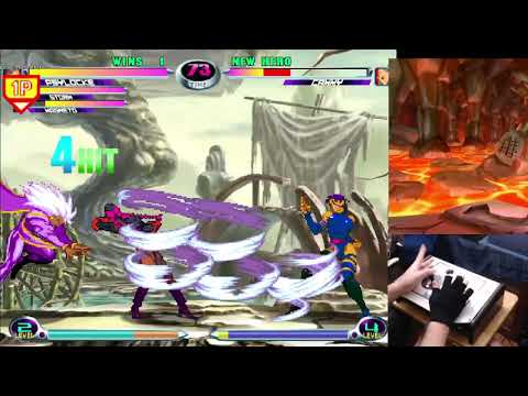 MvC2: Romneto - Psylocke + Typhoon GC to Air Throw to Crossup to DHC Hail 95% Sequence .:1.8.26:.