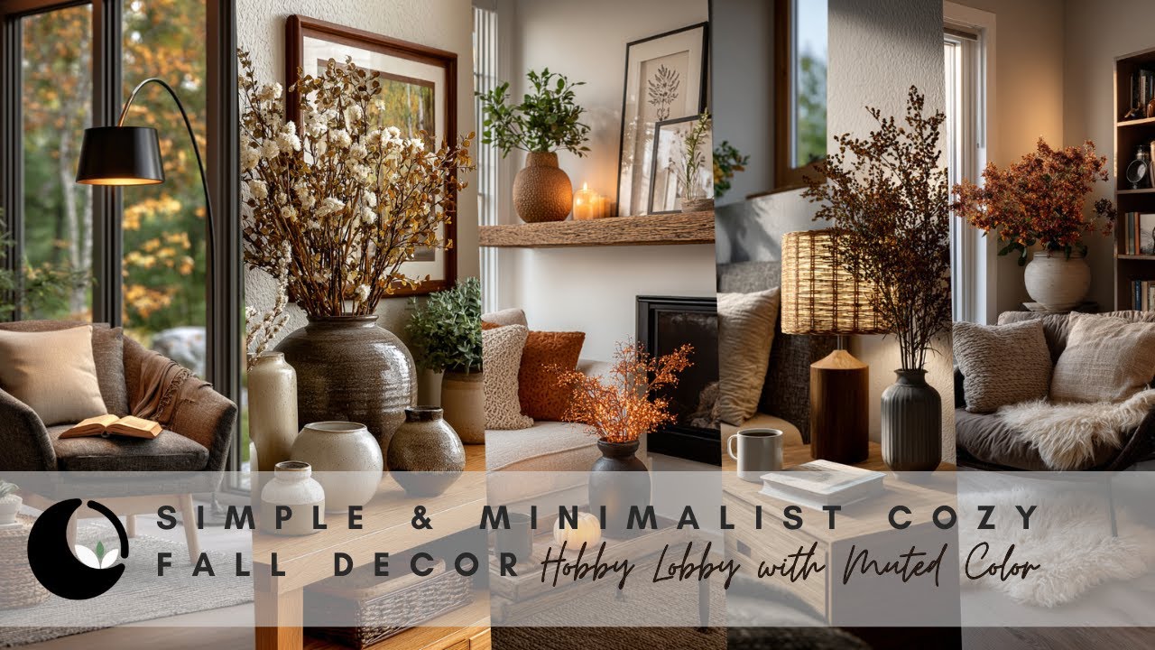 Simple & Minimalist Cozy Fall Decor | Hobby Lobby Fall Haul | Muted Color Palette