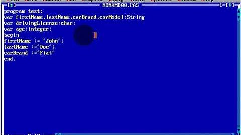 Turbo Pascal Programming  #02 Variables and Data types
