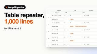 Warp Repeater: a Filament table repeater with 1,000 lines (Filament 5 plugin tour)