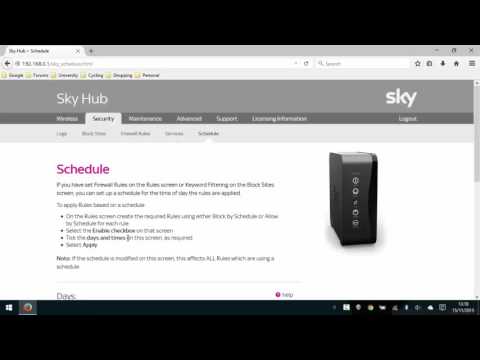 Schedule Network/Internet Access with Sky Router SR102 (2015)