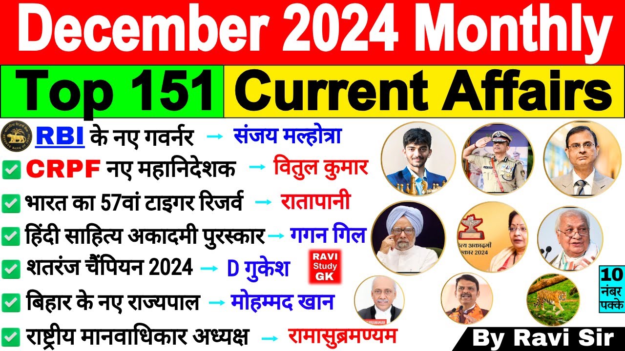 December 2024 Monthly Current Affairs | Current Affairs 2024 Full Month ...