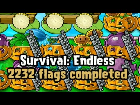 2230-2232 Flags Completed. Plants vs Zombies Survival Endless.