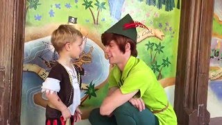 Preschool Boy Meets His Hero Peter Pan At Disney World
