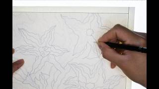 A Group of Pumpkin Flowers - Pencil Tracing Timelapse Rough Draft to Clean Sketch