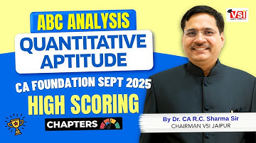 ABC Analysis for Quantitative Aptitude of CA Foundation Sept 2025 | 🎯High Scoring Chapters🔥