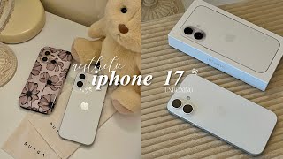 iphone 17 aesthetic unboxing 🤍 (white + 512gb) ft. burga phone cases