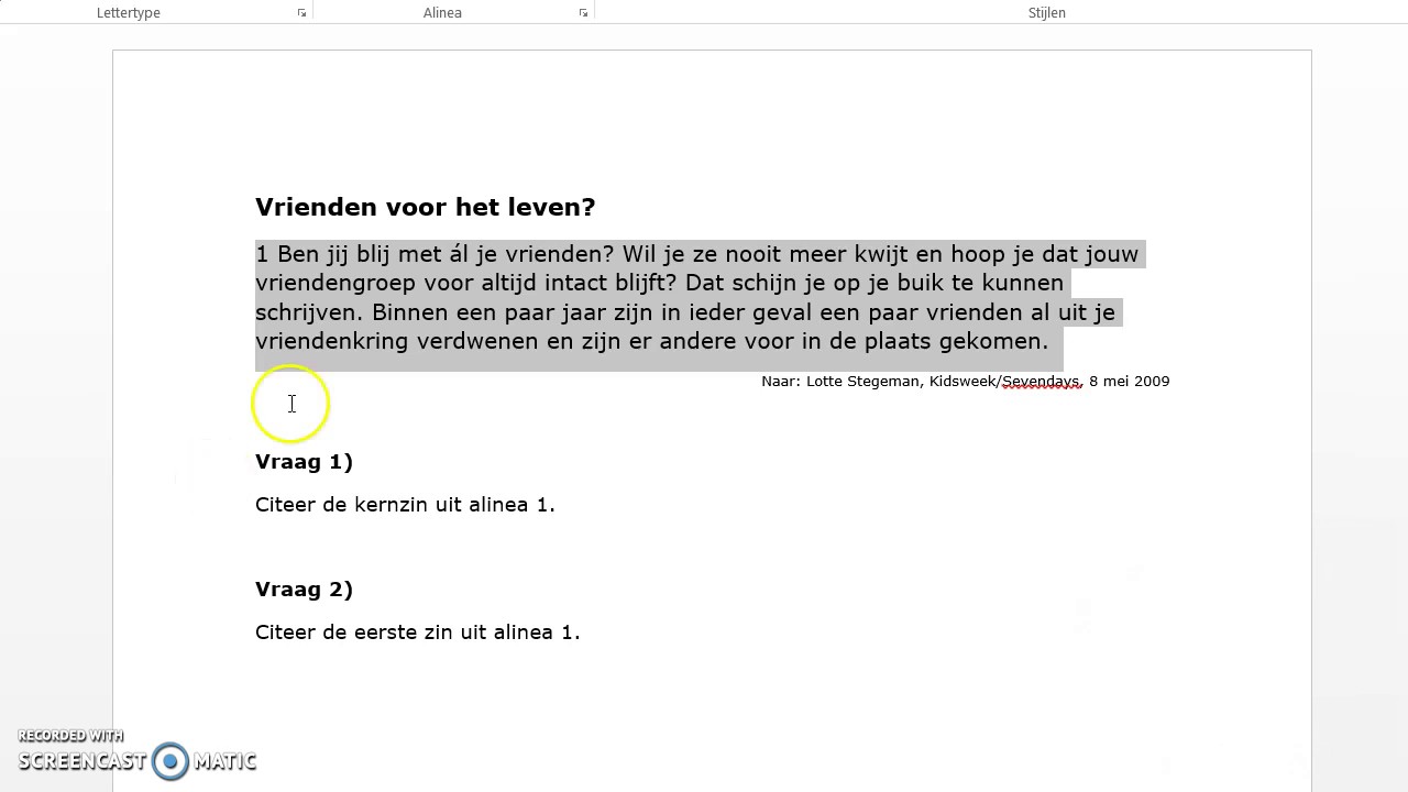 1e klas Hoe citeer ik - YouTube