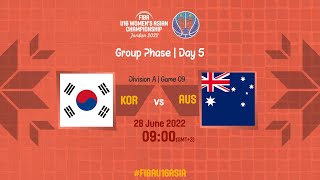 Korea v Australia | Full Basketball Game | FIBA U16 Women's Asian Championship 2022