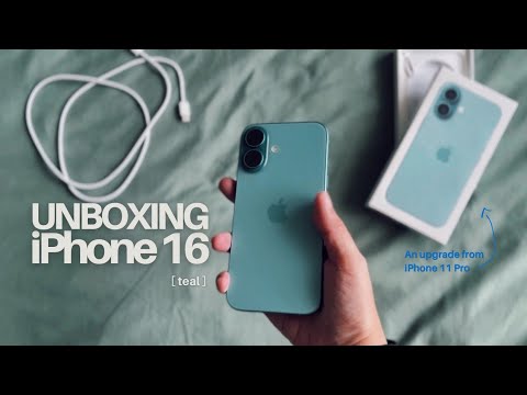 iPhone 16 (teal) Calm Unboxing | An upgrade from the iPhone 11 Pro